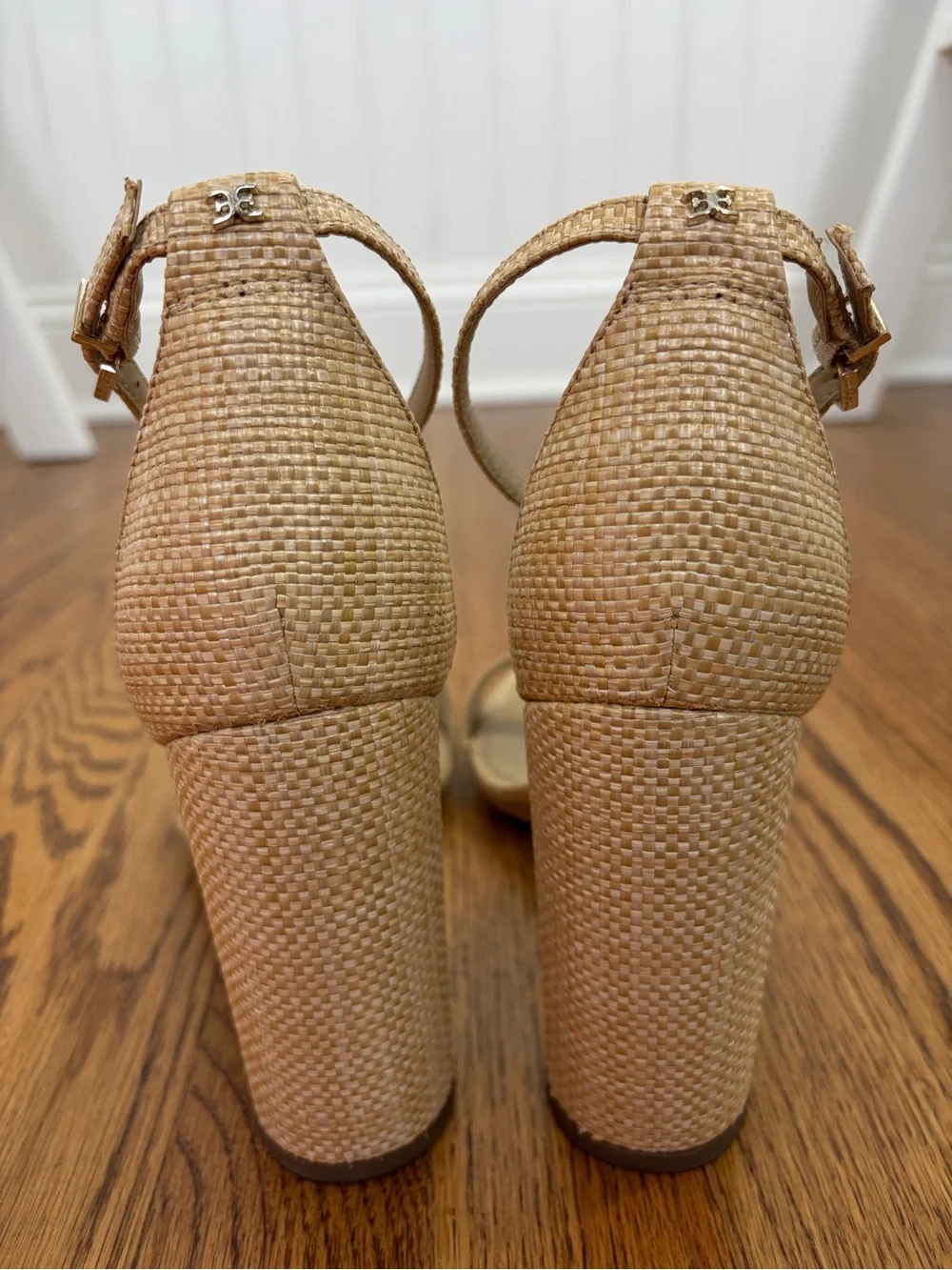 Sam Edelman Yaro Block Heel Sandal in Natural Raffia (9.5)
